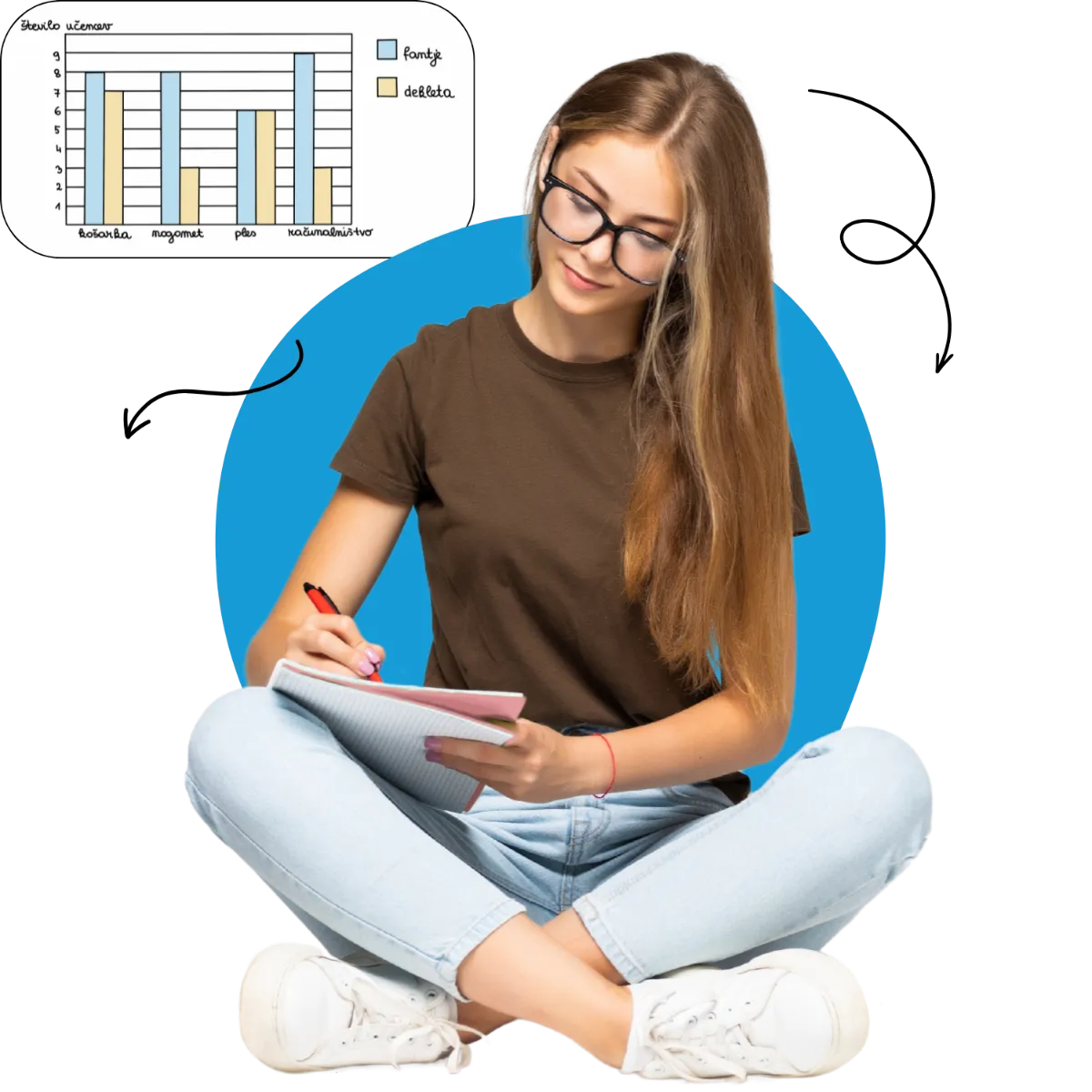 Punca piše v zvezek